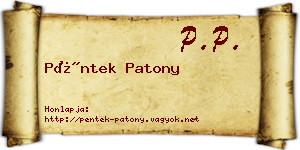 Péntek Patony névjegykártya